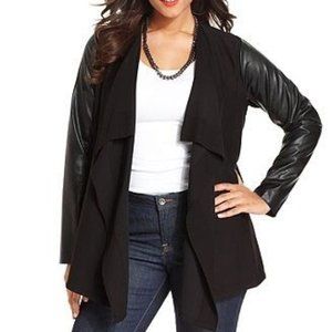 Only Black Mindy Long Sleeve Blazer w Faux Leather
